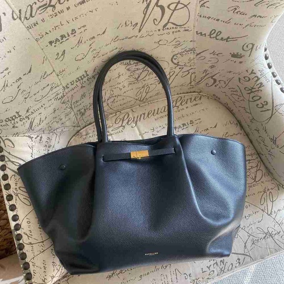 DeMellier Black Leather Tote - Picture 1 of 6